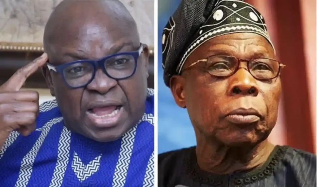 “Obasanjo’s Influence Cannot Be Rubbished By Your Arrogance” – Oba Adetokunbo Tejuosho To Fayose Ayo Fayose and Olusegun Obasanjo