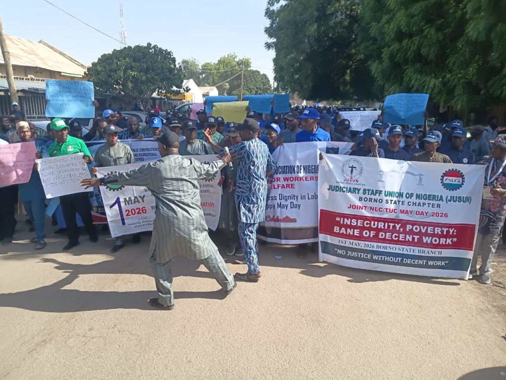 Borno LG Workers Protest Unpaid ₦70,000 Minimum Wage