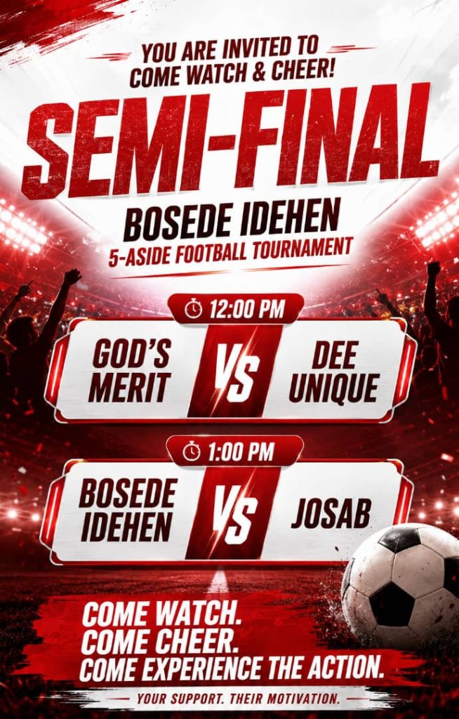 Dee Unique Secures Semi-Final Ticket as Bosede Idehen 5-A-Side Tournament Enters Decisive Stage