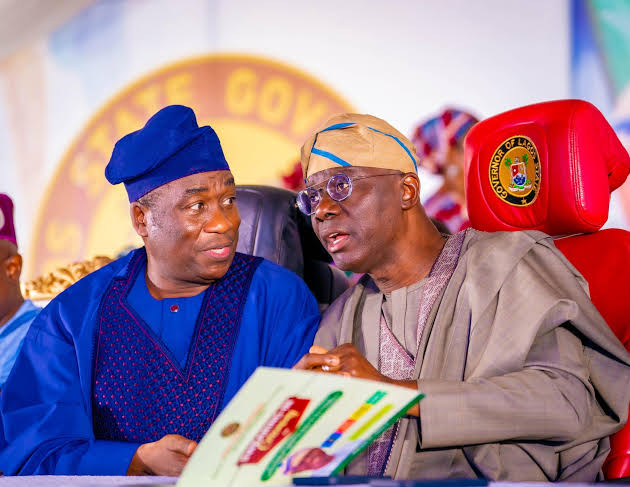 Lagos Governor Babajide Sanwo-Olu and Deputy Governor Obafemi Hamzat